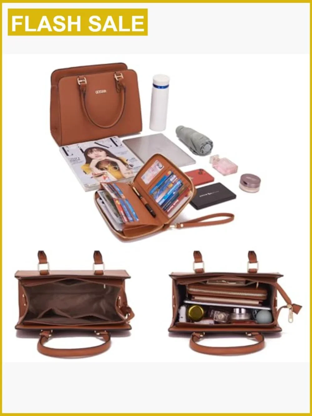 Satchel Purse Set Top Handle Bag Work Tote 2pcs